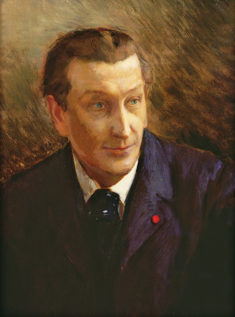 Porträtt av Francois Coppee (1842-1908) av Georges Marie Rochegrosse