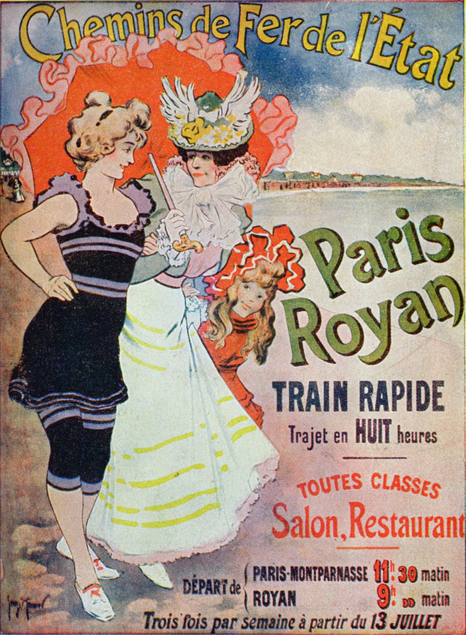 Annons för järnvägslinjen Paris-Royan, ca 1908 av Georges Meunier