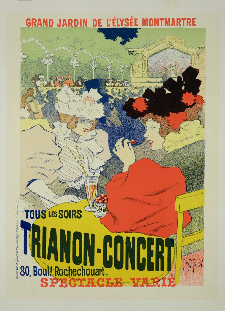 Reproduktion av en affisch som annonserar "Trianon-konserten", 1895 av Georges Meunier