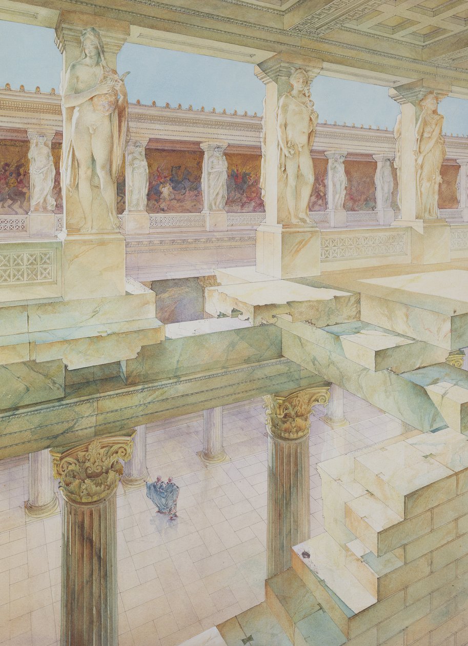 Studie av ett romerskt tempel (wc på papper) av Georges Paul Chedanne