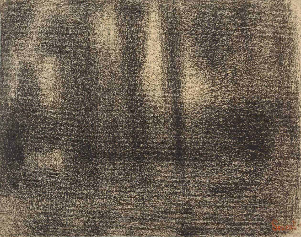 Poplars, ca 1883-4 (conte krita på michalett papper) av Georges Seurat