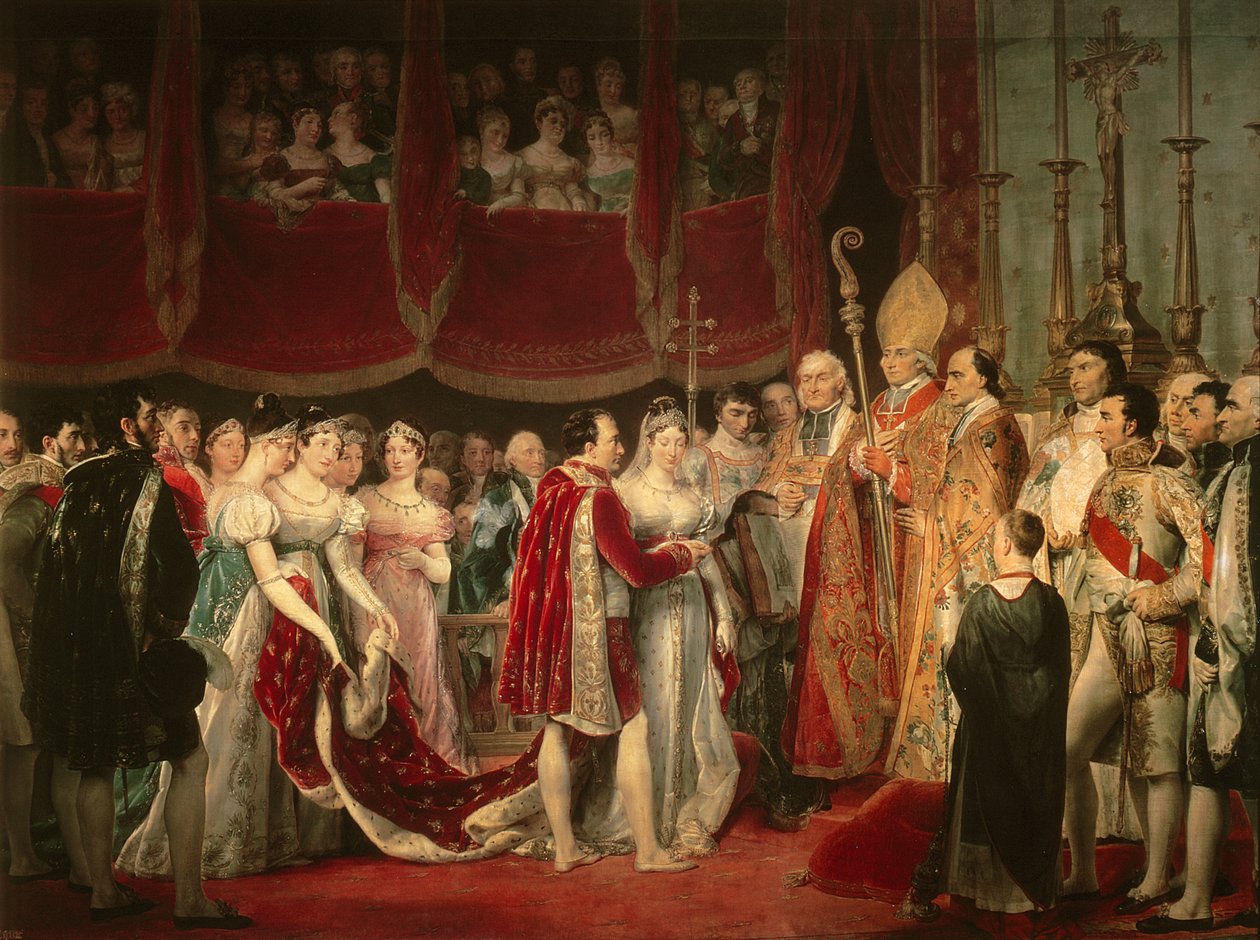 Vigselceremonin mellan Napoleon I och ärkehertiginnan Marie-Louis den 2 april 1810 av Georges Rouget