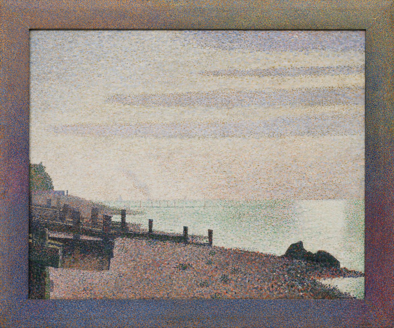Honfleur, en kväll, vid mynningen av Seinen av Georges Seurat