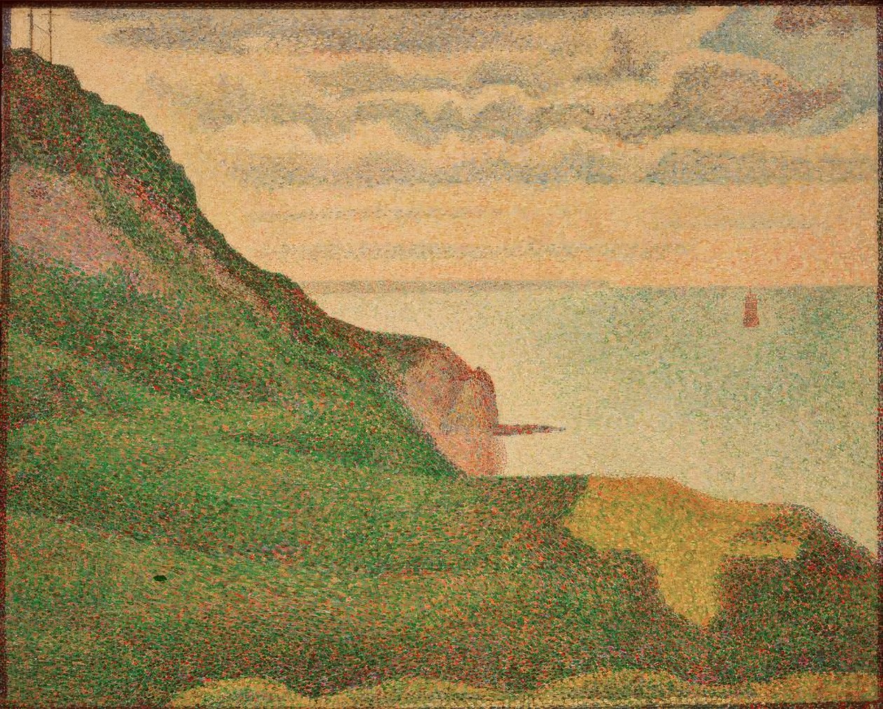 Kustlandskap nära Porten-Bessin i Normandie av Georges Seurat
