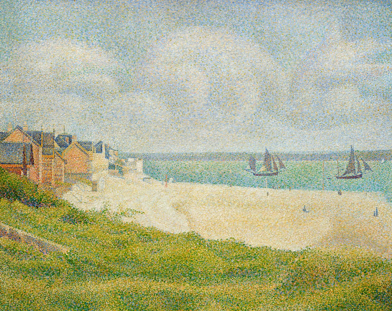 Le Crotoy med blicken uppströms, 1889 av Georges Seurat