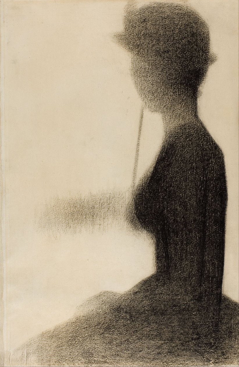 Sittande kvinna med en parasoll (studie för La Grande Jatte) av Georges Seurat