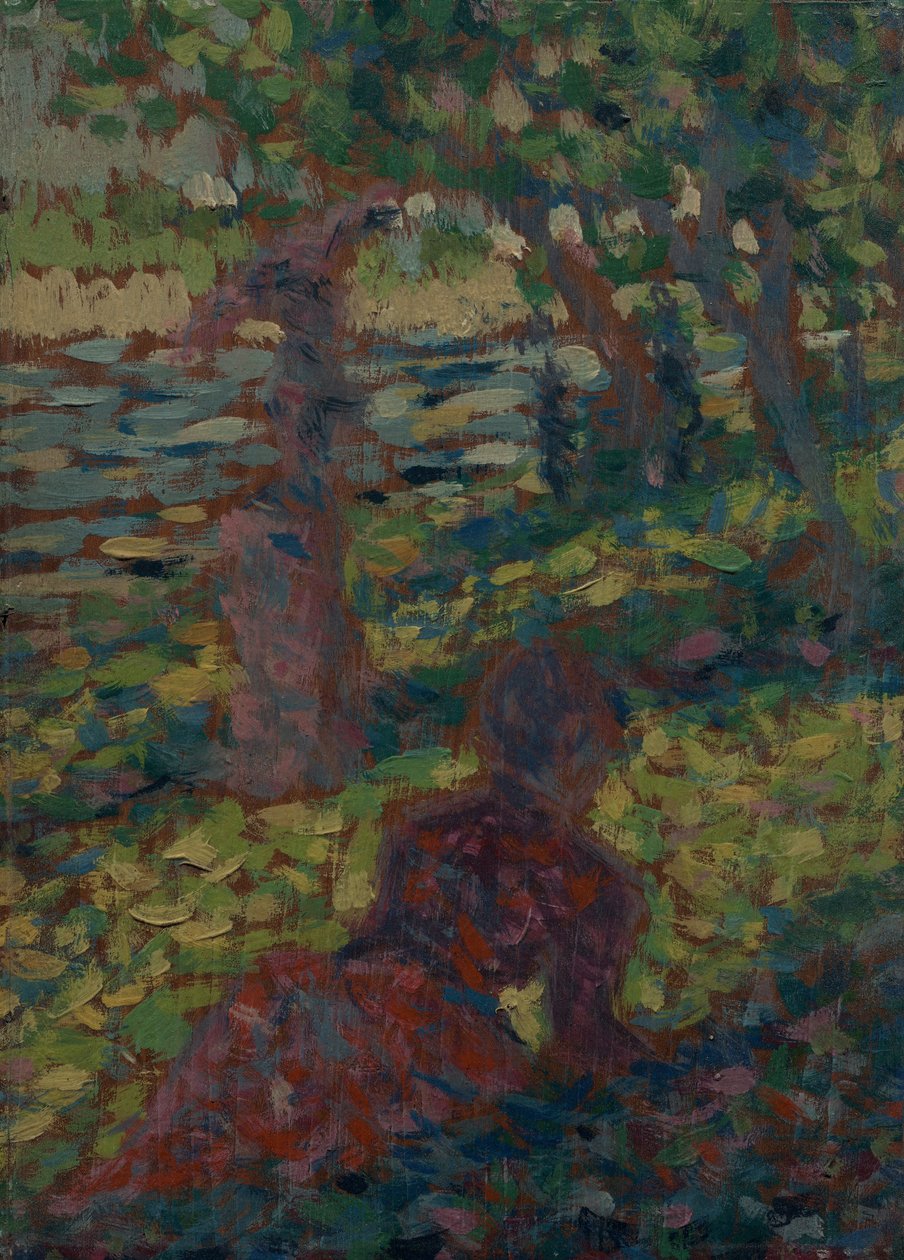 Kvinna i en park av Georges Seurat