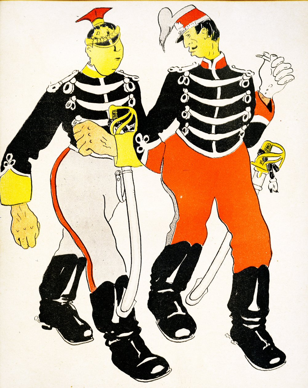 Två belgiska officerare chattar, 1904. av Georges d 1878 1937 Ostoya