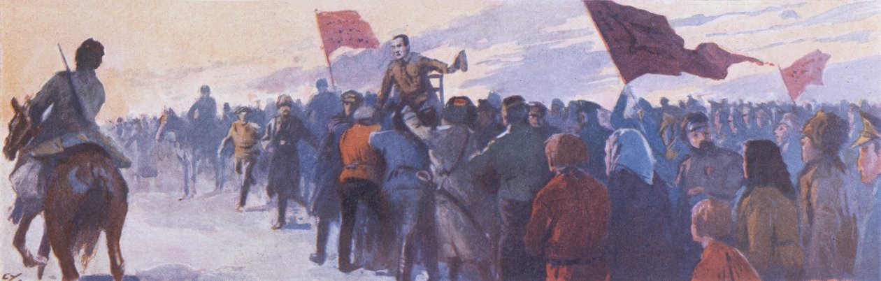 "Vive Kerensky", ca 1923 (färglitografi) av Georges (after) Carrey