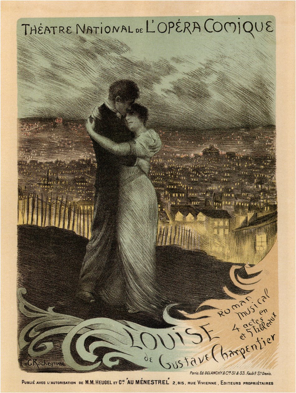 Affisch för Oper Louise av Gustave Charpentier, 1900 av Georges Antoine Rochegrosse