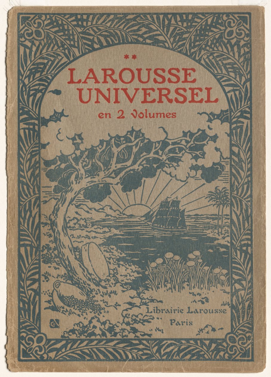 Larousse Universal: Omslag (Le Larousse Universel) (träsnitt i färg) av Georges Auriol