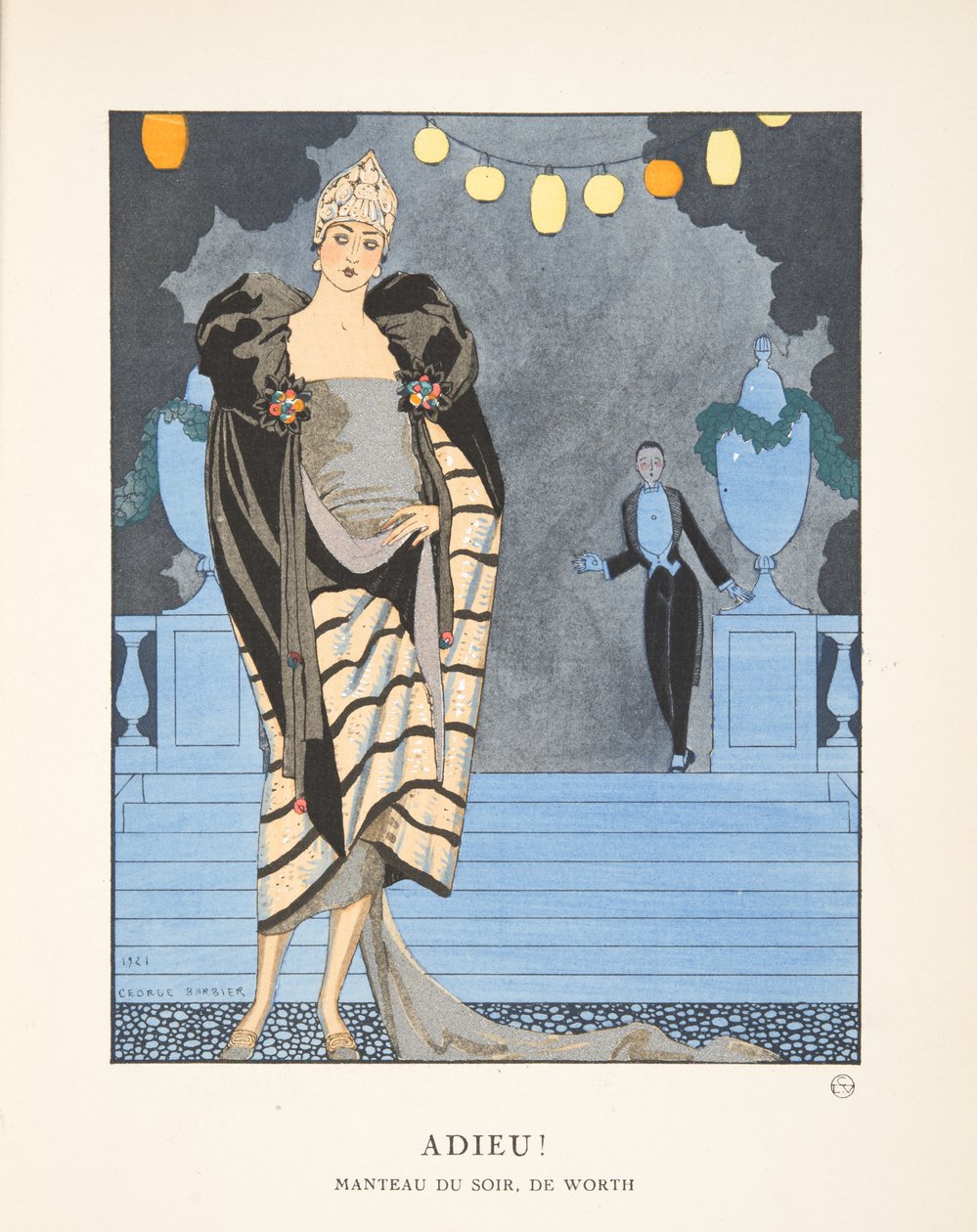 Adieu, från en samling modetallrikar av Georges Barbier