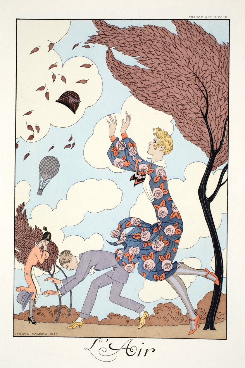 Air, från "Falbalas and Fanfreluches, Almanac of Present, Past and Future Modes" av Georges Barbier