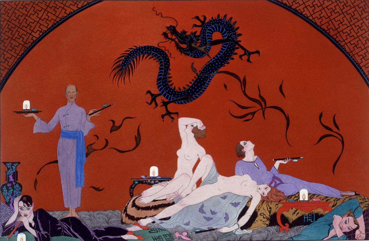 At the House of Pasotz, ca 1921 (pochoir-tryck) av Georges Barbier