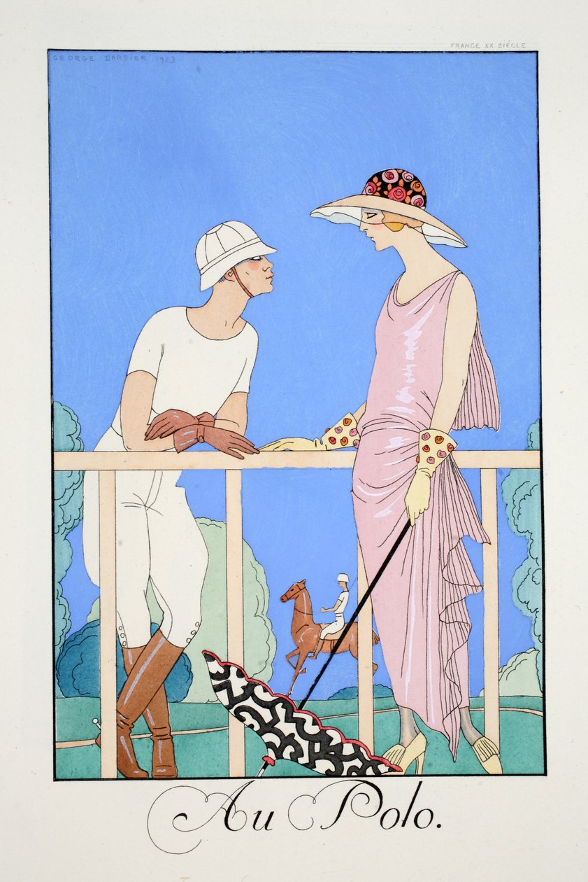 At the Polo, från "Falbalas and Fanfreluches, Almanac of Present, Past and Future Modes" av Georges Barbier