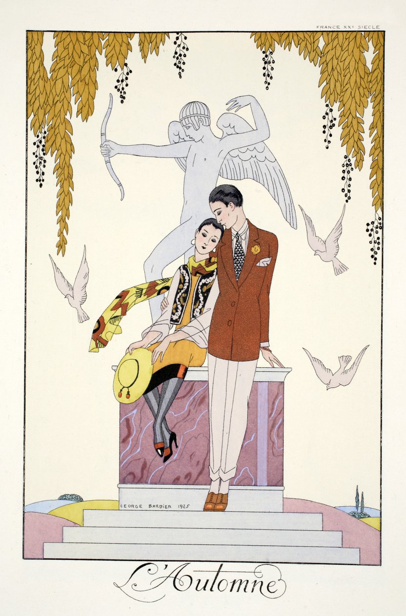 Höst, från "Falbalas and Fanfreluches, Almanac of Present, Past and Future Modes" av Georges Barbier