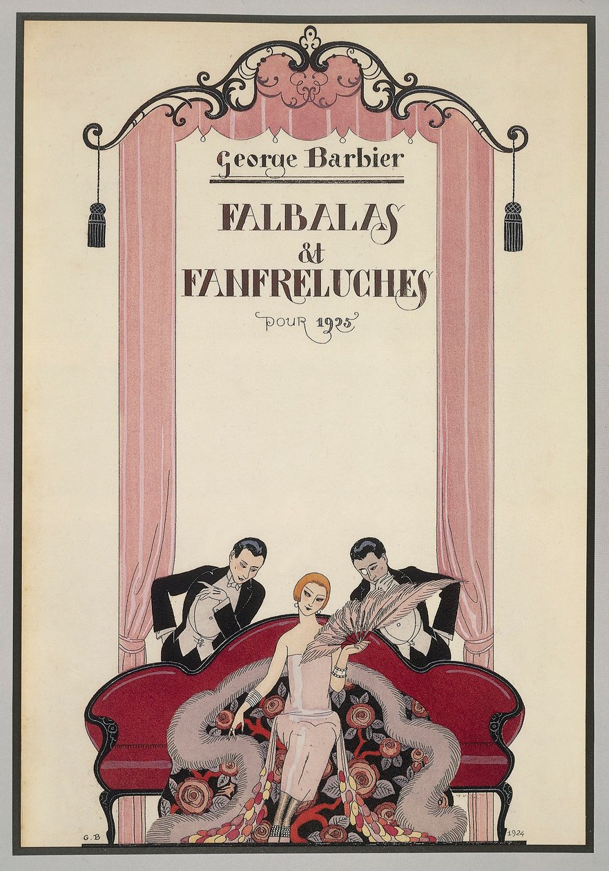 Omslag till Falbalas et Fanfreluches, Almanac 1925, av George Barbier (1882-1932), Frankrike, 1900-talet av Georges Barbier