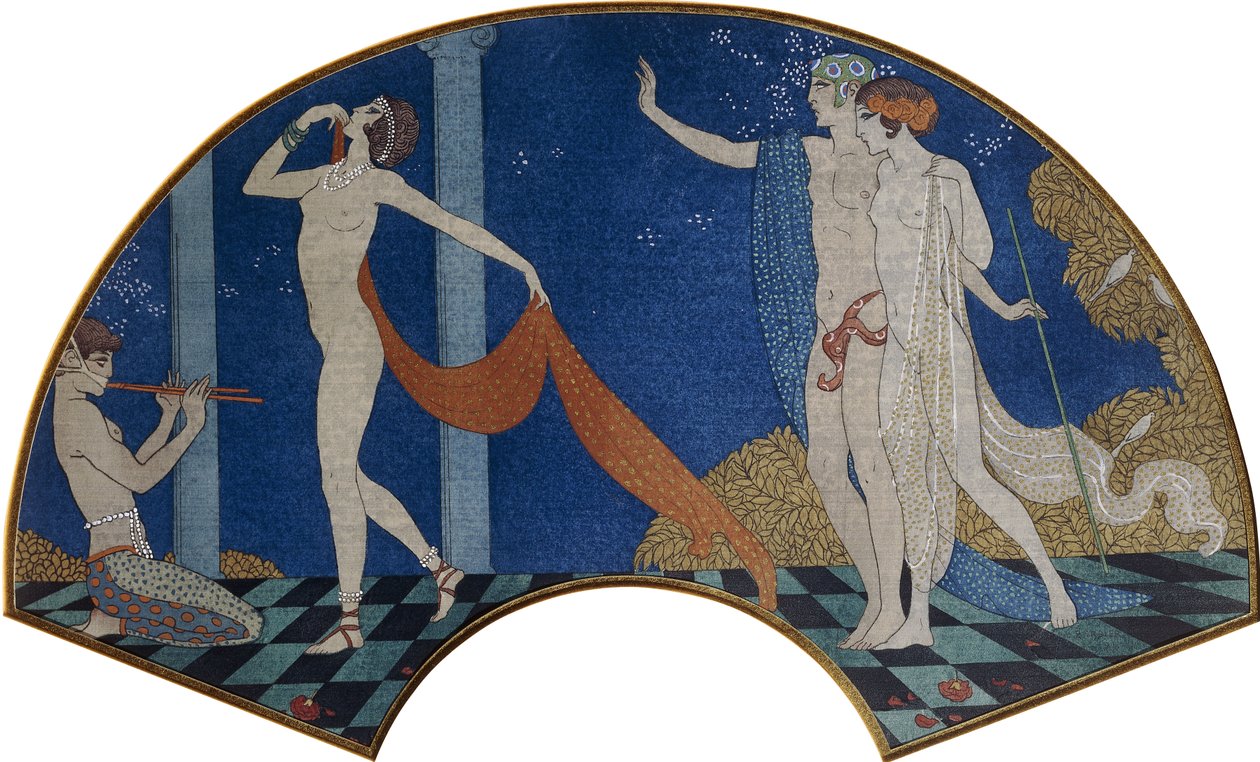 Dansande figurer på en terrass av Georges Barbier