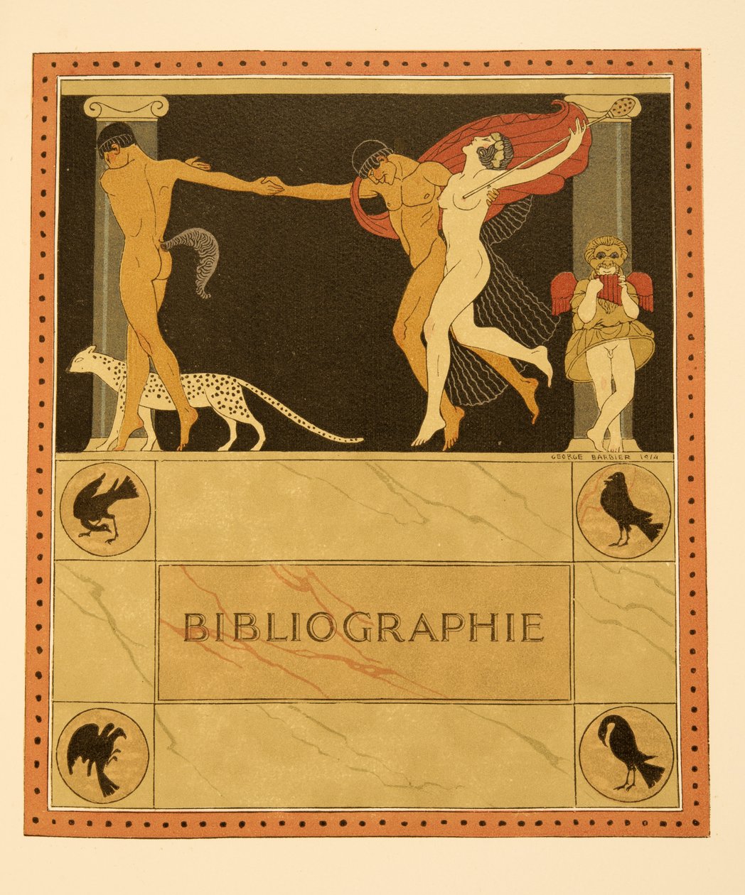 Illustration från Les Chansons de Bilitis, av Pierre Louys, pub. 1922 (stenciltryck) av Georges Barbier