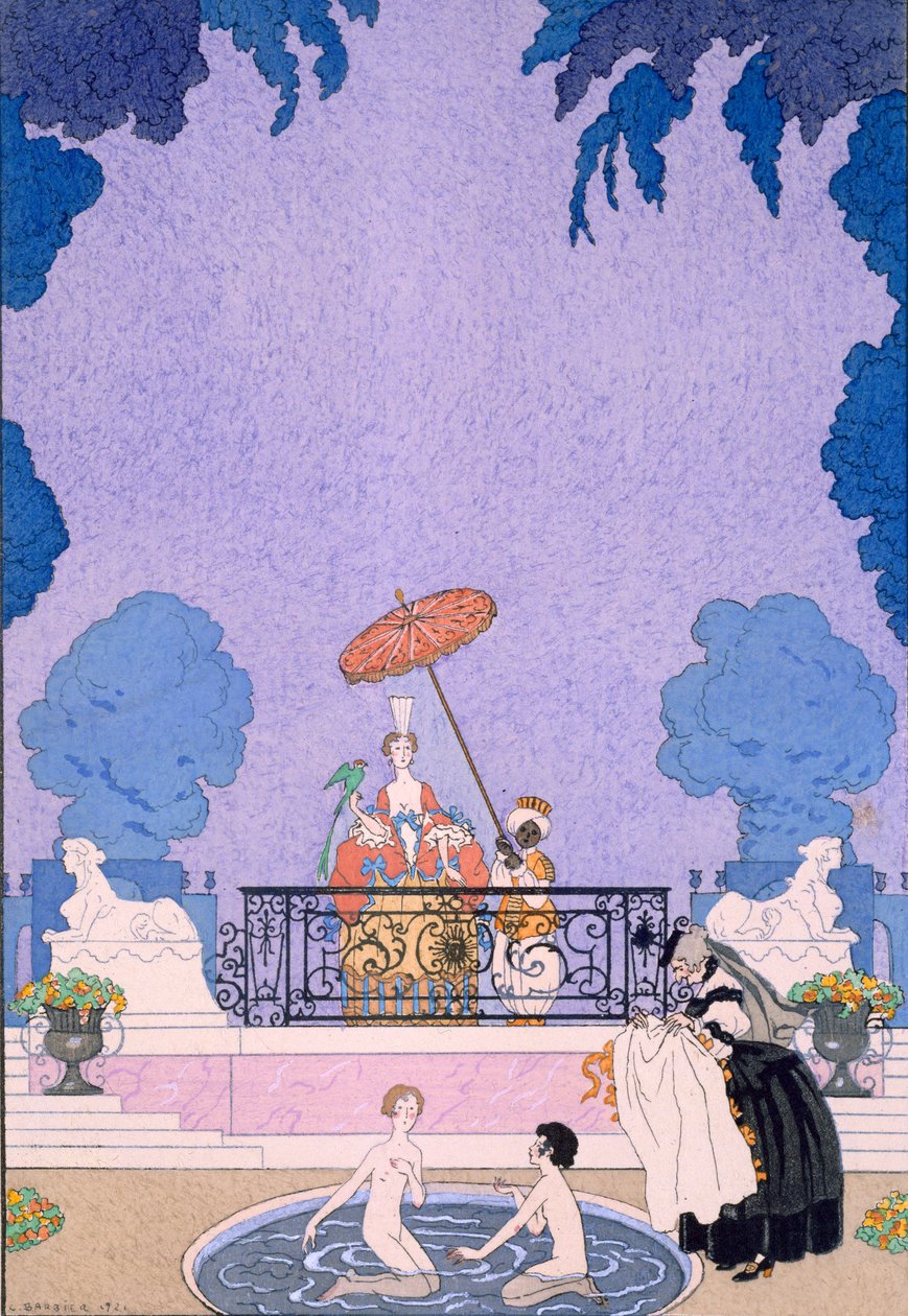 Illustration från en sagobok av Georges Barbier