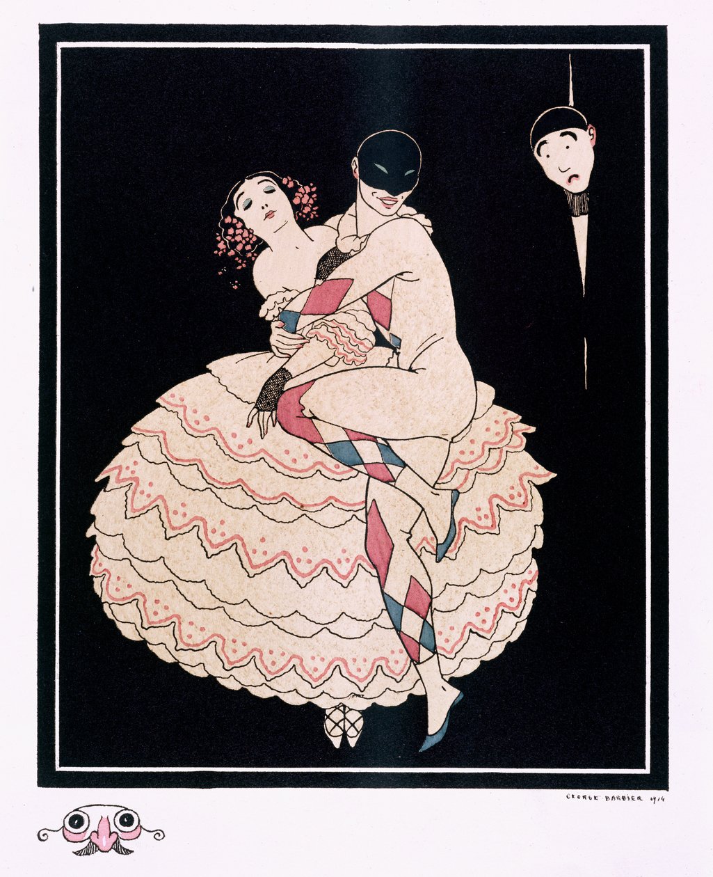 Karsavina, pub. 1914 (lito i färg) av Georges Barbier