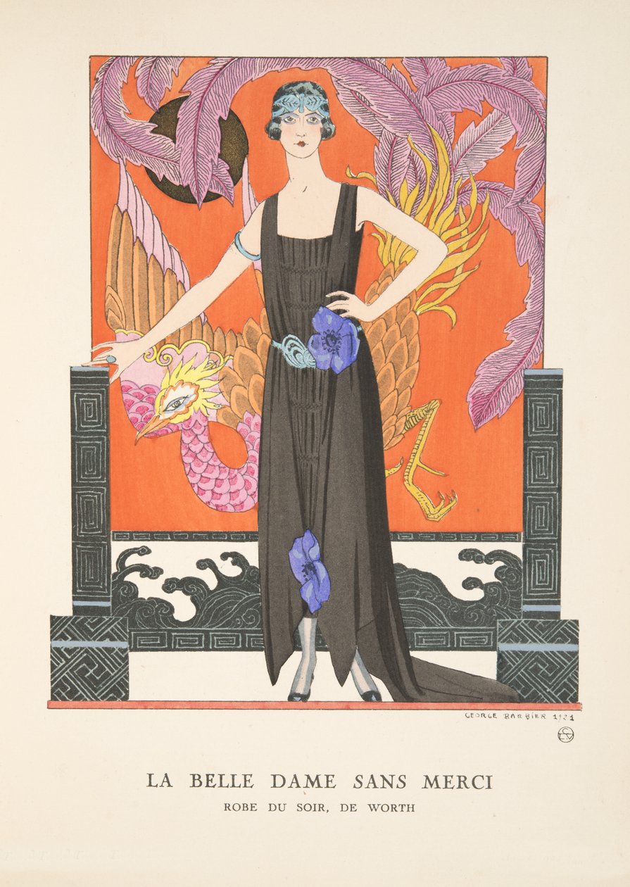 La Belle Dame Sans Merci, från en samling modetallrikar av Georges Barbier