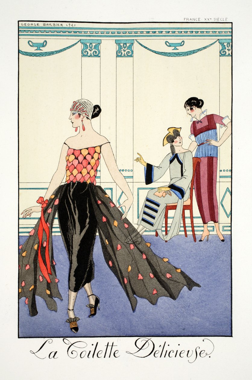 The Delicious Toilet, från "Falbalas and Fanfreluches, Almanac of Present, Past and Future Modes" av Georges Barbier