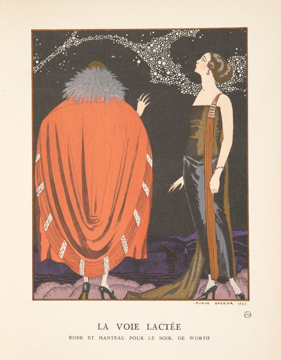Vintergatan, från en samling modetallrikar av Georges Barbier