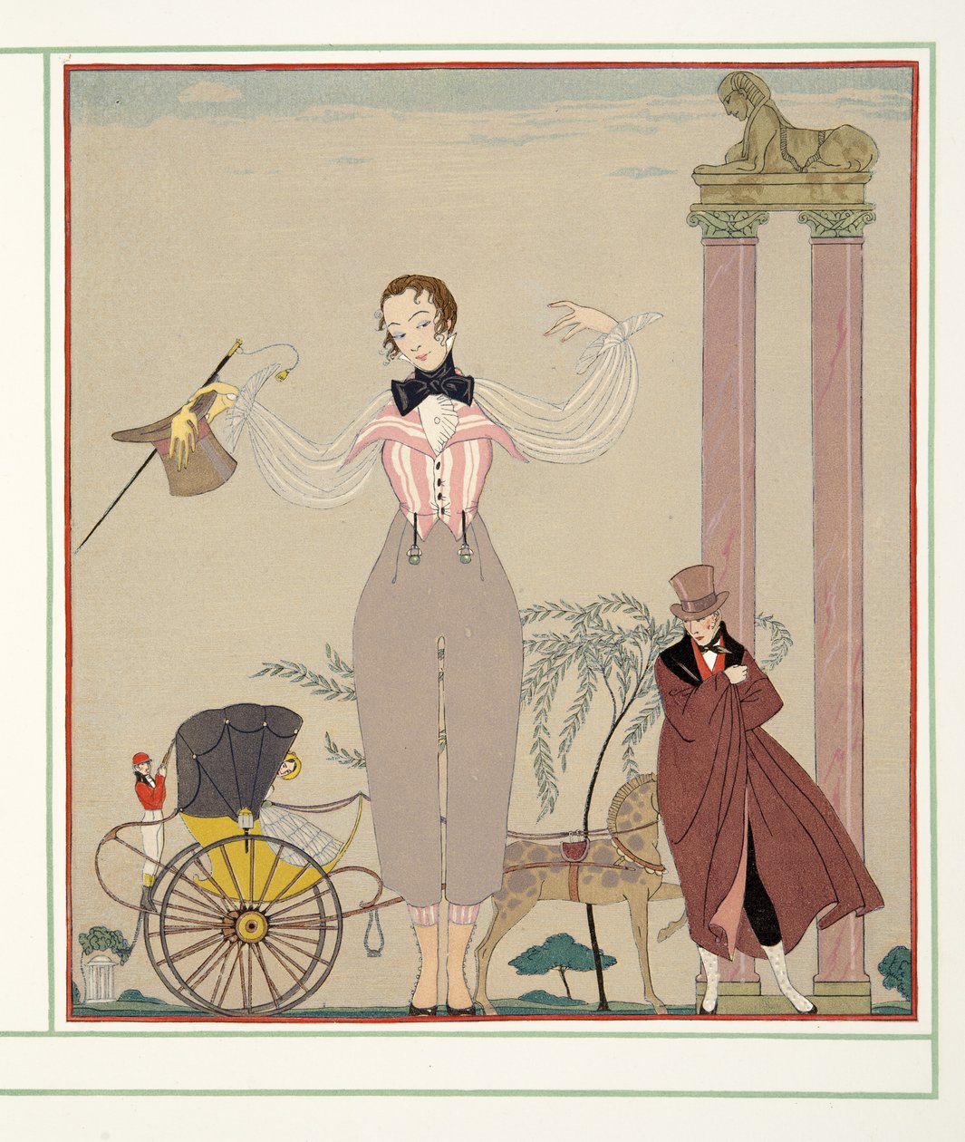 Mademoiselle de Maupin, från Personages de Comedie, pub. 1922 (stenciltryck) av Georges Barbier