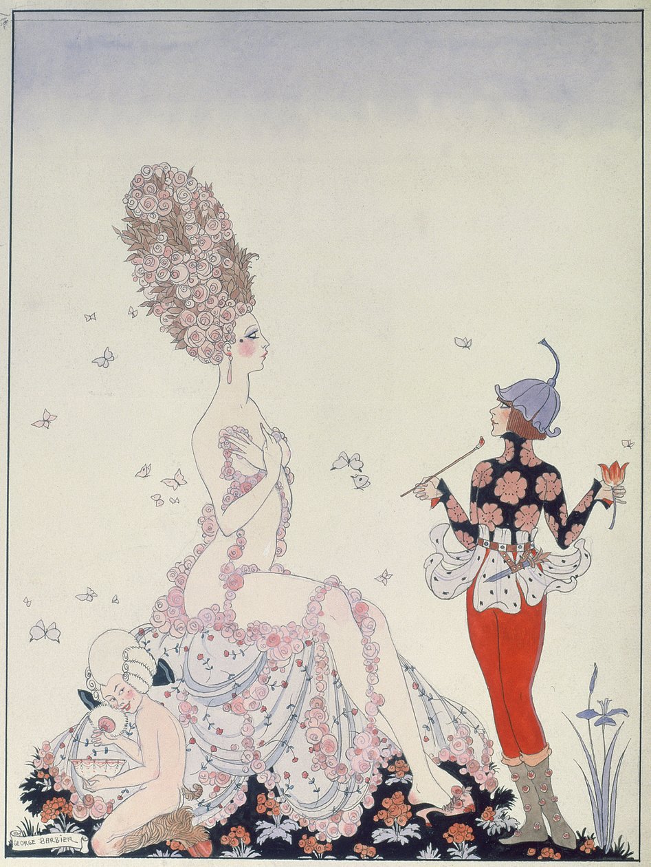 Moder Natur (penna, bläck och akvarell på papper) av Georges Barbier
