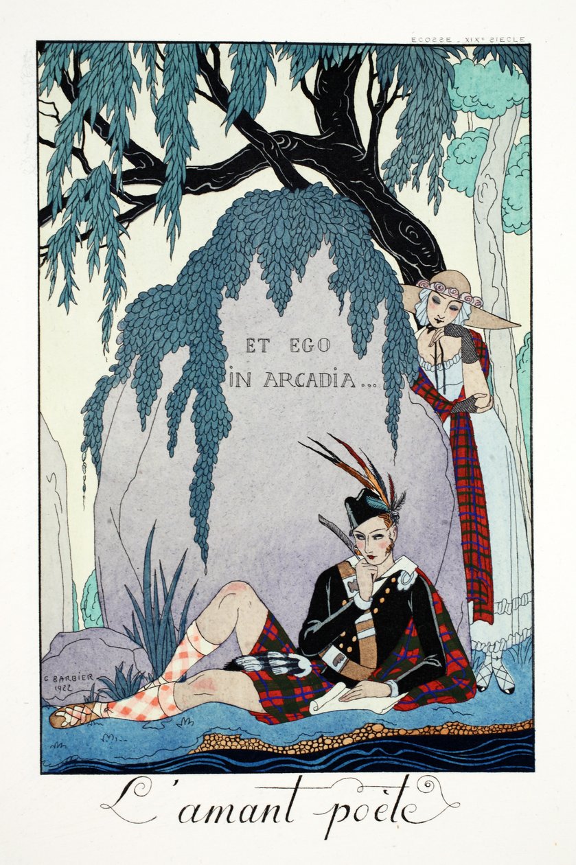 Poet Lover, från "Falbalas & Fanfreluches, Almanac of Present, Past and Future Modes" av Georges Barbier