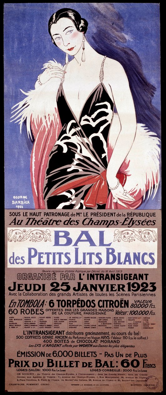 Affisch "" Au Theatre des Champs-Elysees - Le bal des petits lits blanc anordnas av l