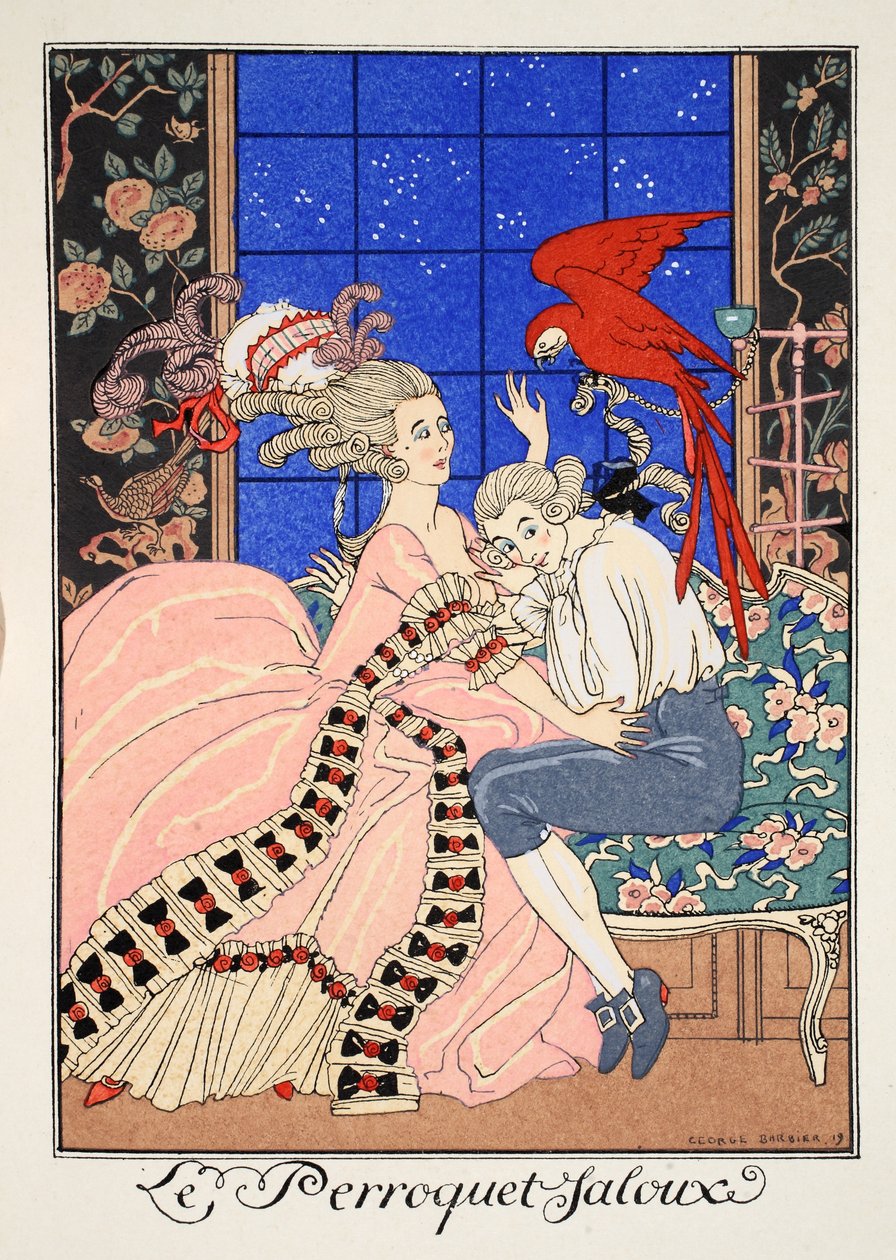 Den svartsjuka papegojan av Georges Barbier