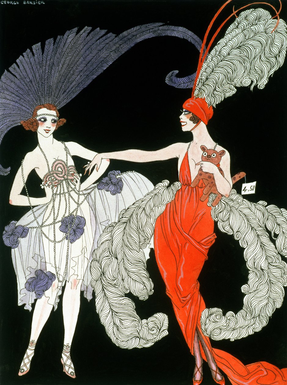 Köpet (penna, bläck och akvarell på papper) av Georges Barbier