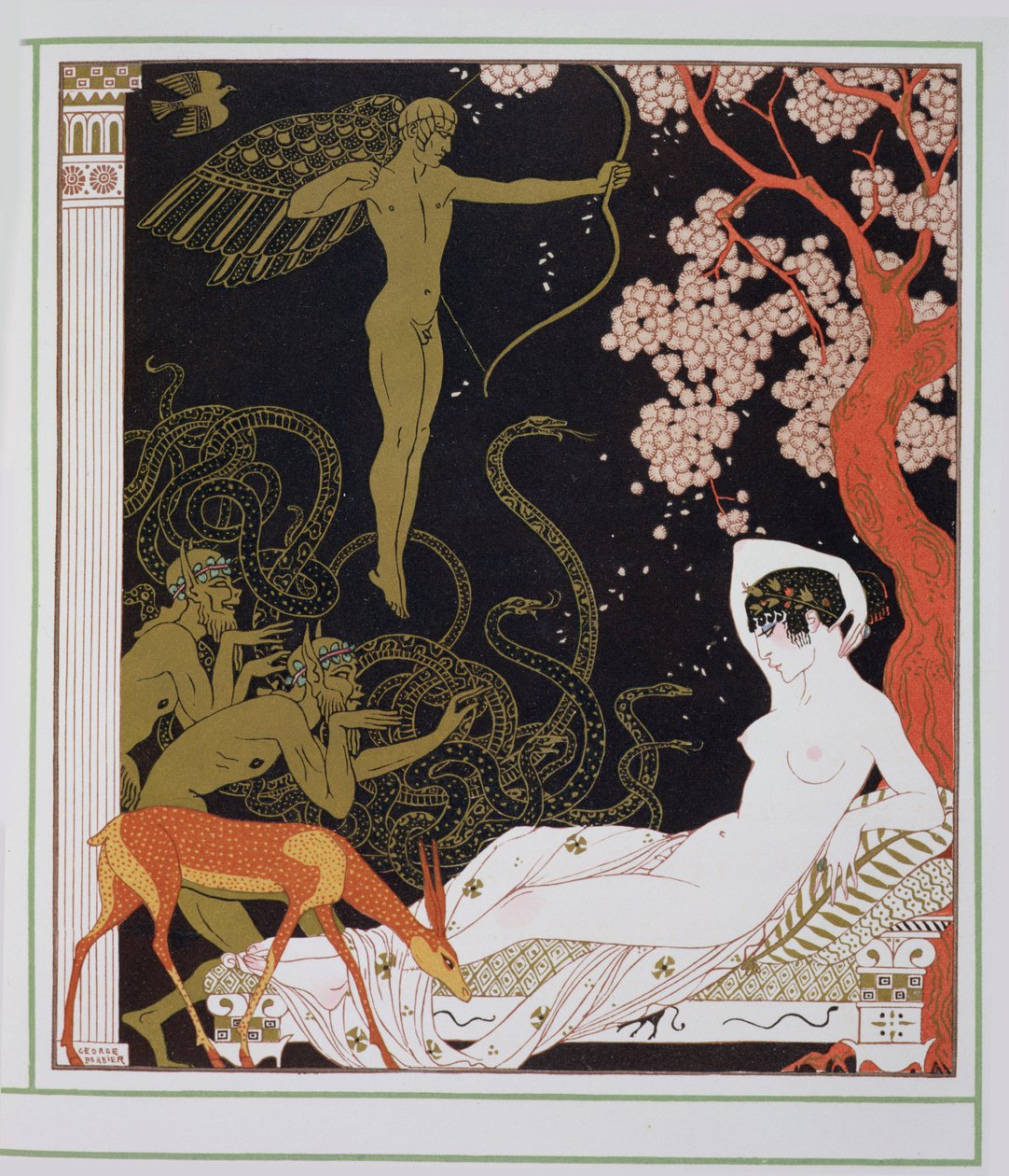 Venus, eller La belle Hélène (färg litho) av Georges Barbier