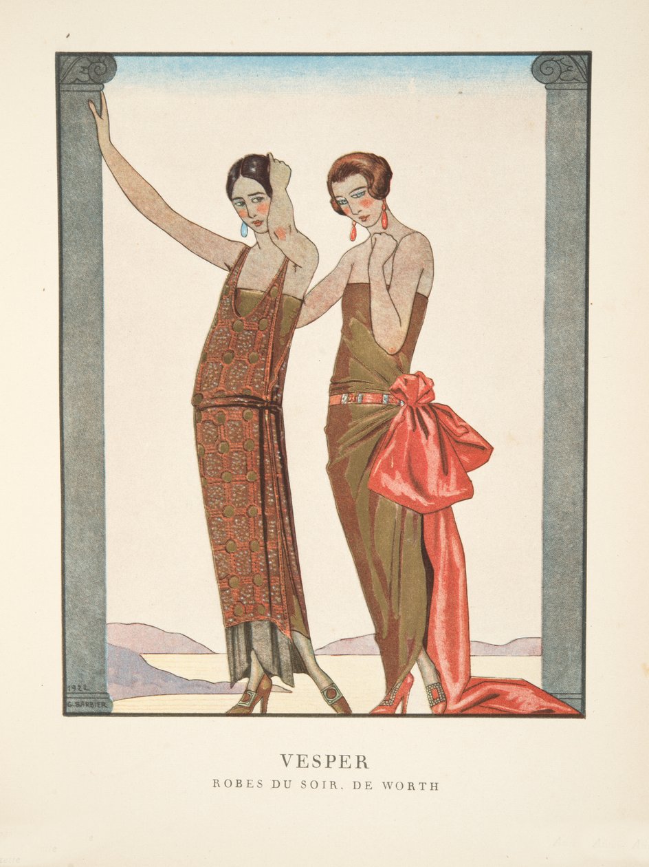 Vesper, från en samling modeplattor av Georges Barbier