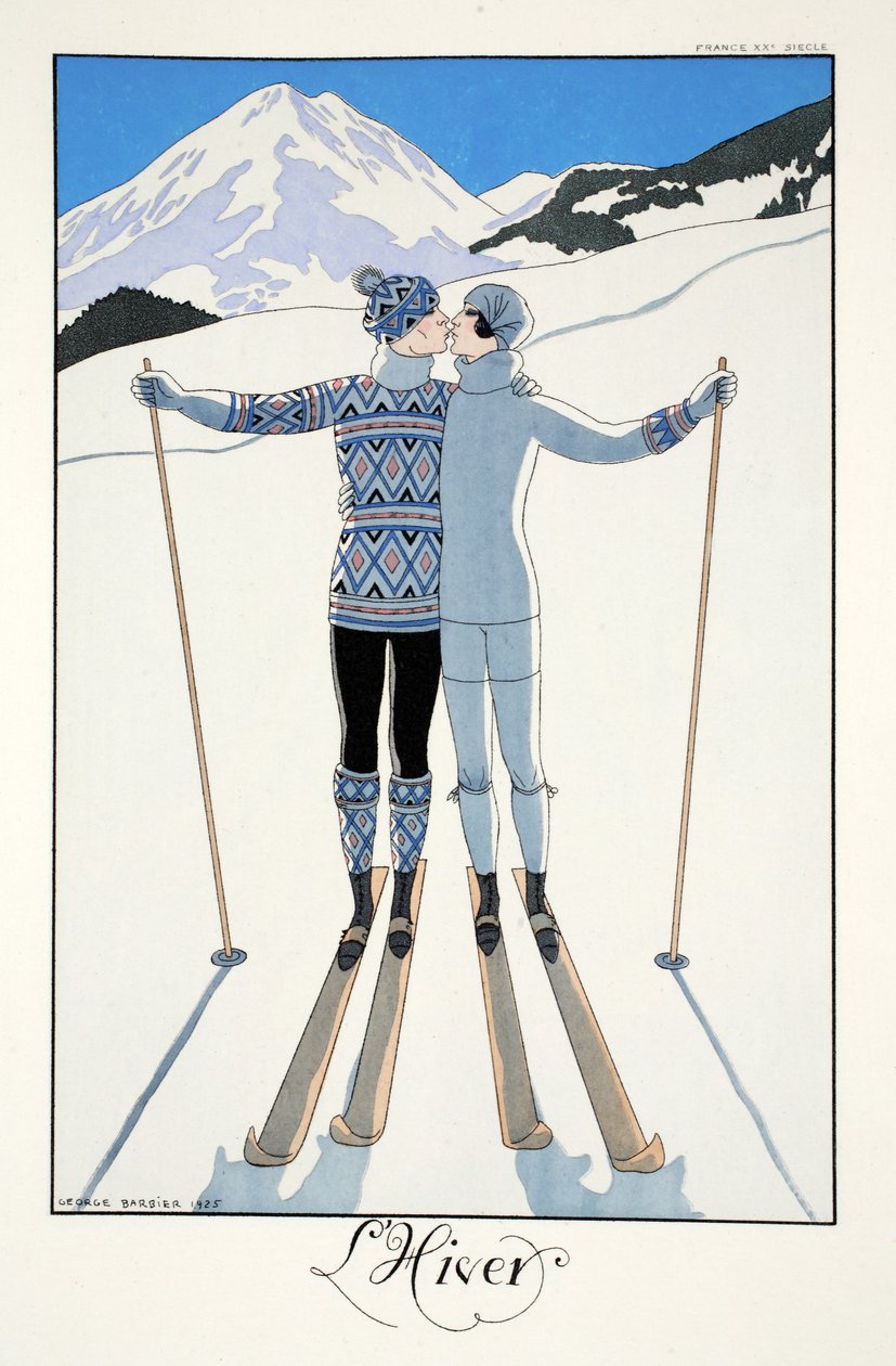 Winter, från "Falbalas and Fanfreluches, Almanac of Present, Past and Future Modes" av Georges Barbier