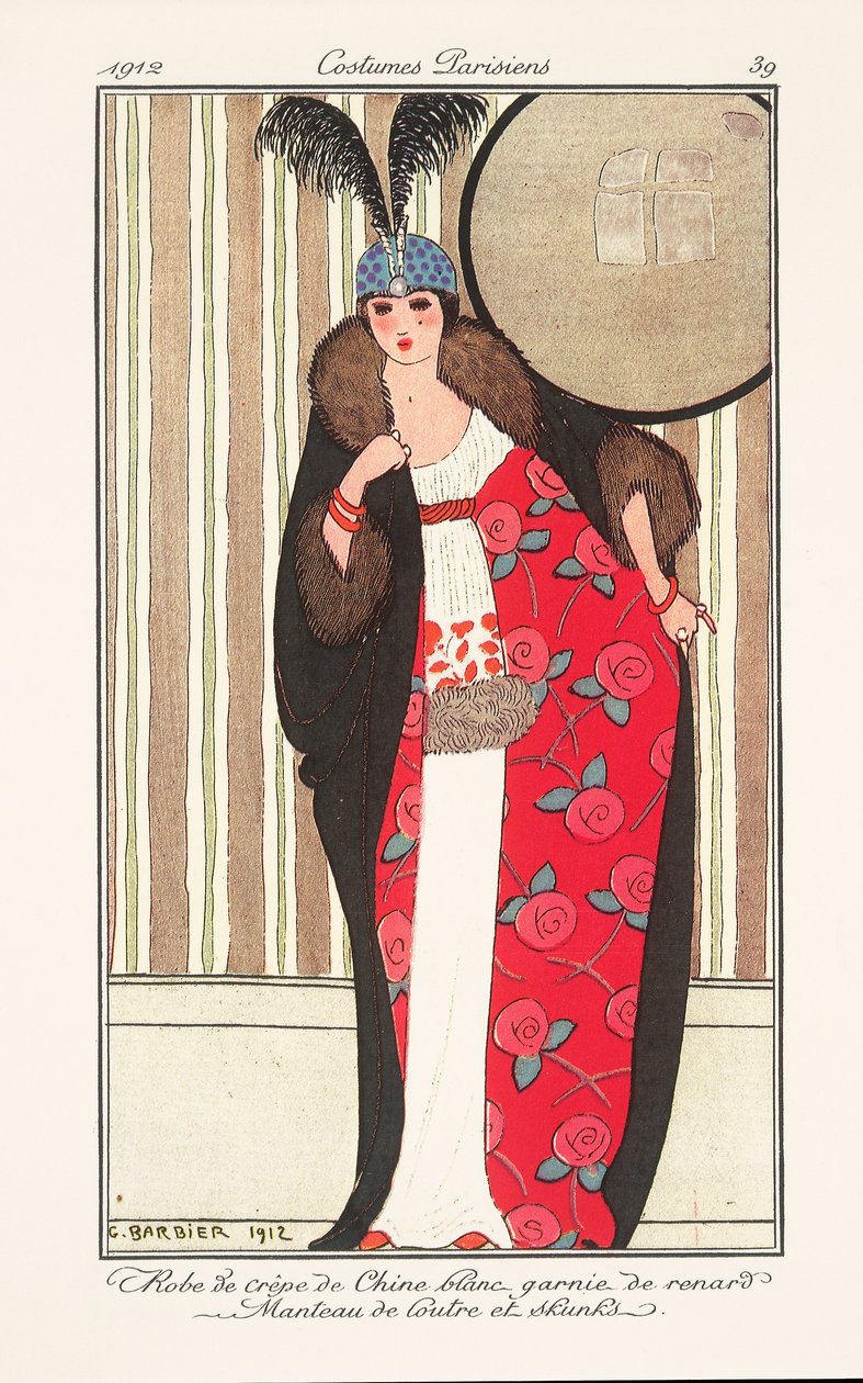 Modetallrik för kvinnor från Journal des Dames et des Modes av Georges Barbier