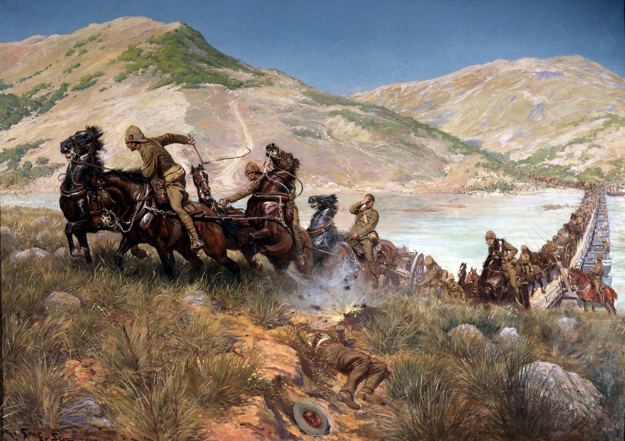 Bullers sista korsning av Tugela, februari 1900 av Georges Bertin Scott