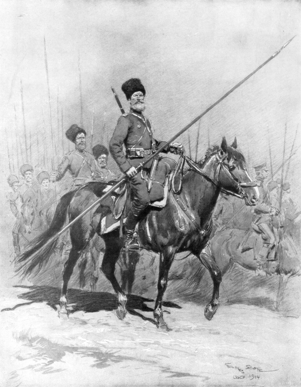 Kosackkavalleri, 1914, 1926. av Georges Bertin Scott