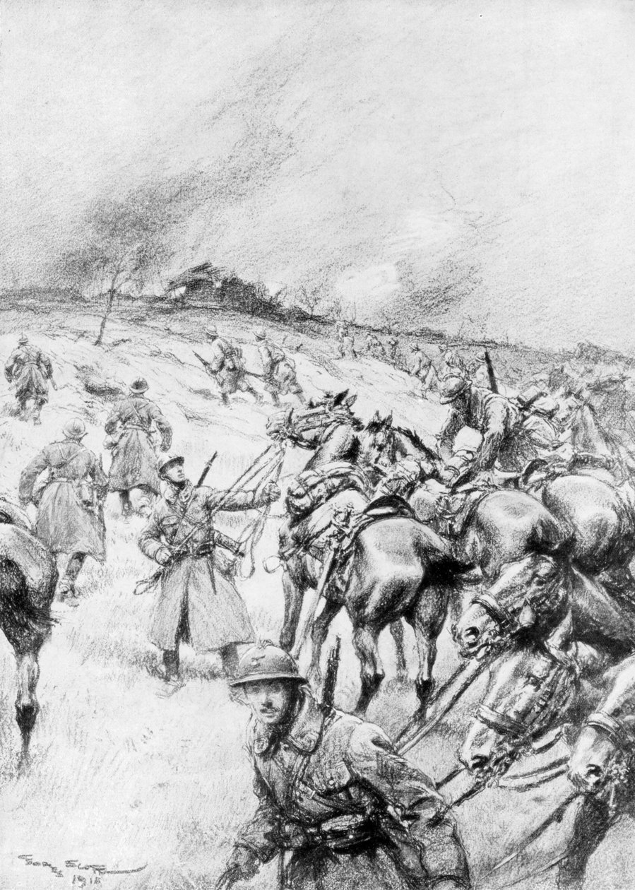 Franska kavalleriet i aktion, 1918, 1926 av Georges Bertin Scott