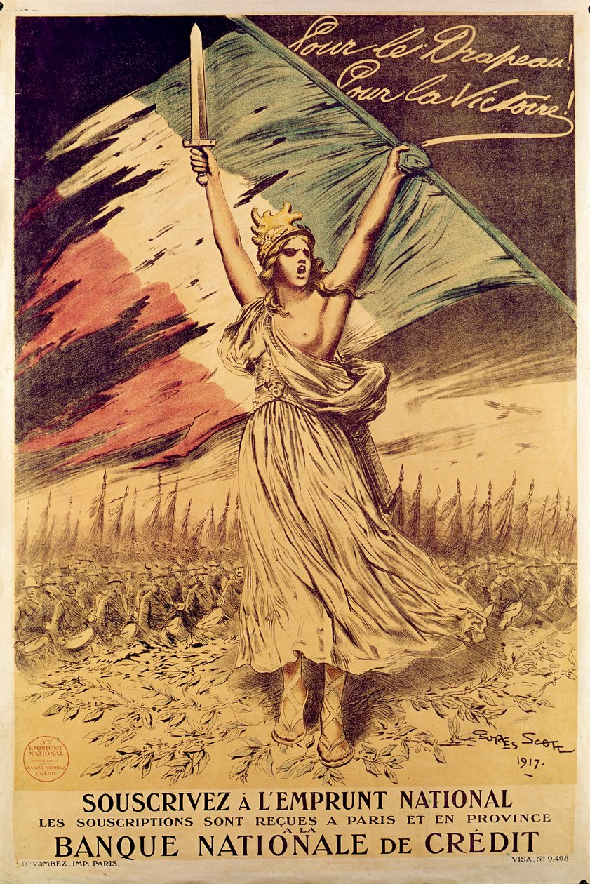 Fransk affisch från första världskriget som uppmuntrade köp av krigsobligationer, 1917 av Georges Bertin Scott