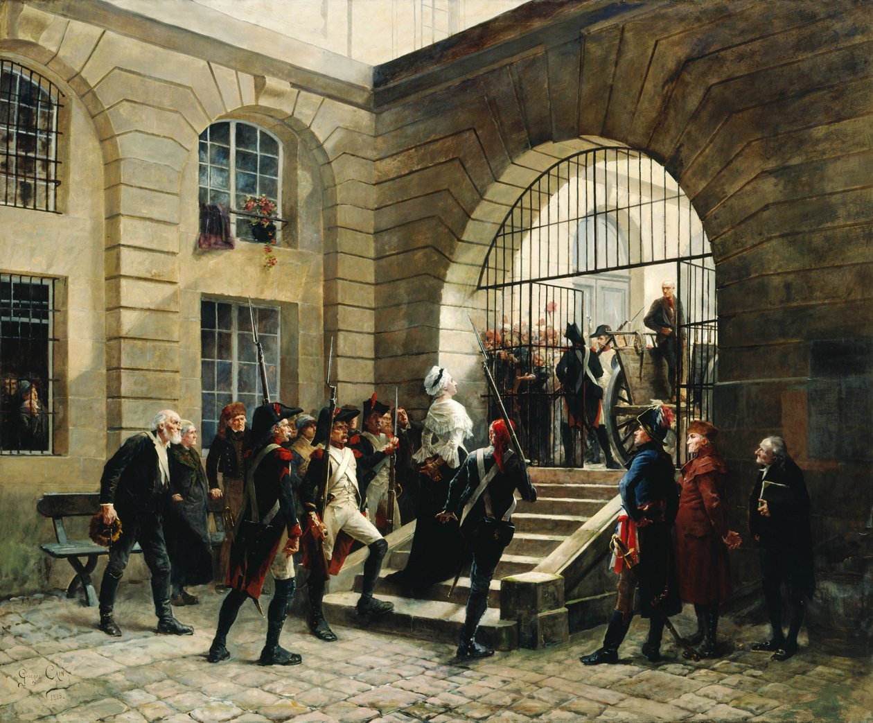 Marie-Antoinette lämnar Conciergeriet den 16 oktober 1793, 1885. av Georges Cain