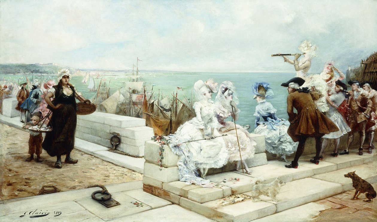 Eleganta figurer som tittar på regattan, 1889 av Georges Clairin