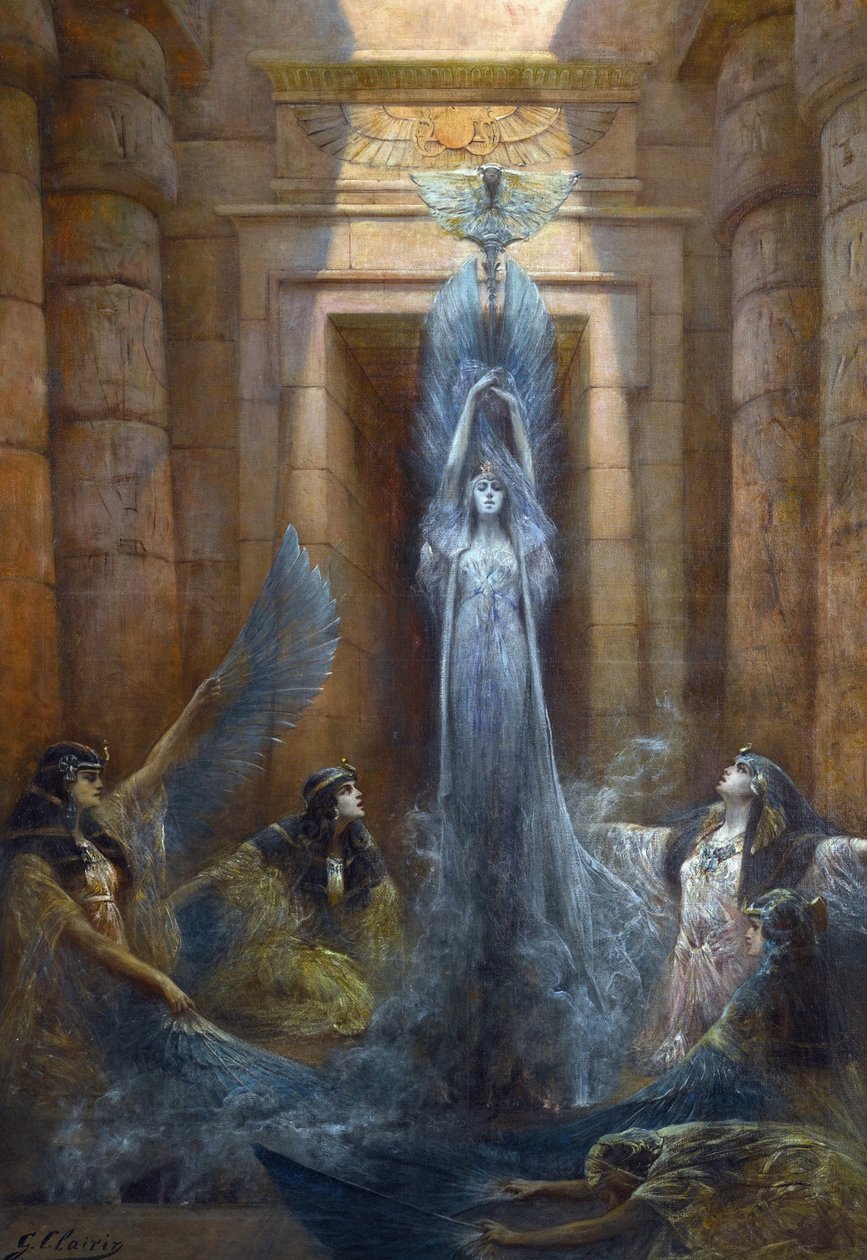 Neith (ou Neit) - The Godess Neith p- Peinture de Georges Clairin (1843-1919), - Olja på duk av Georges Clairin