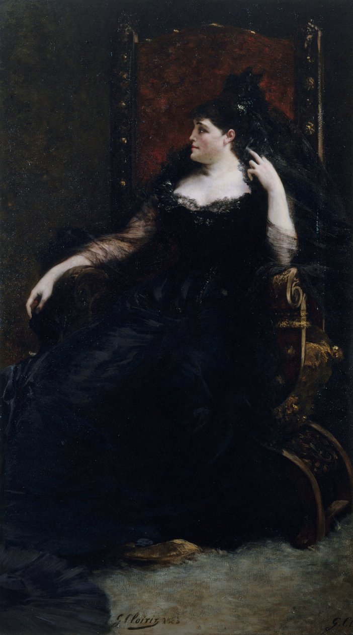 Porträtt av operasångerskan Gabrielle Krauss 1842-1906, 1883. av Georges Clairin