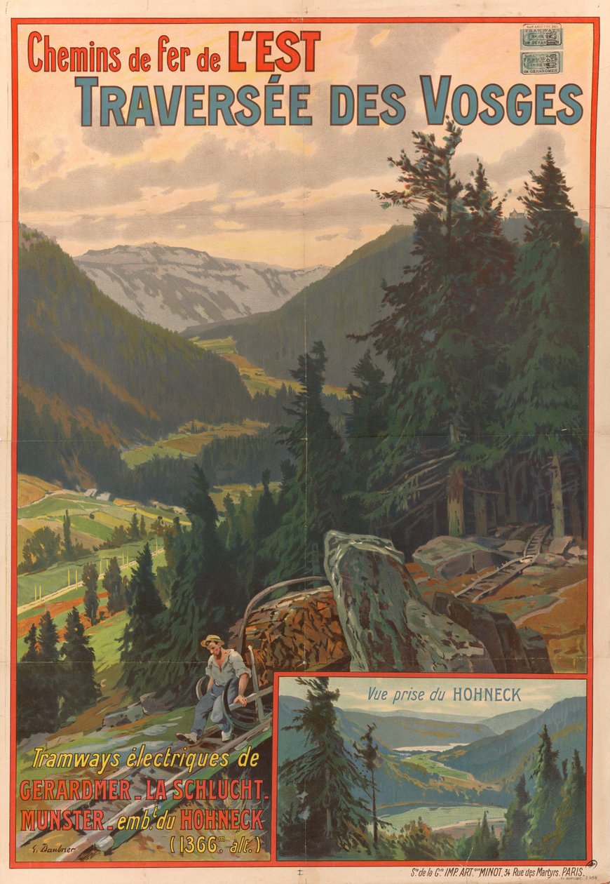 Östra järnvägarna. Korsar Vogeserna, 1908. av Georges Daubner