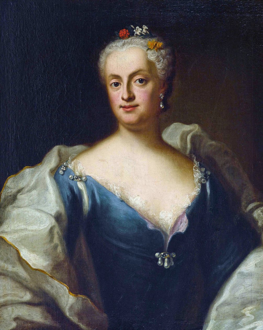 Marie-Anne de Saxe - (Marie Anne de Saxe) - Maria Anna Sophia av Sachsen, kurfurstin av Bayern (1728-1797) - George Desmarees (1697-1776). Olja på duk Mått: 80x64,5 cm Privat samling av Georges Desmarées
