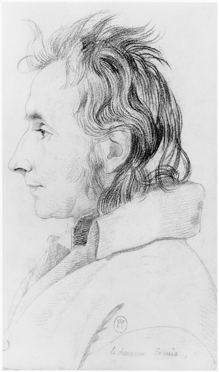 En dansare, illustration från en opublicerad avhandling av Jean Etienne Dominique Esquirol (1772-1840) om galningarna på asylanstalten Salpetriere, ca 1818 av Georges Francois Gabriel