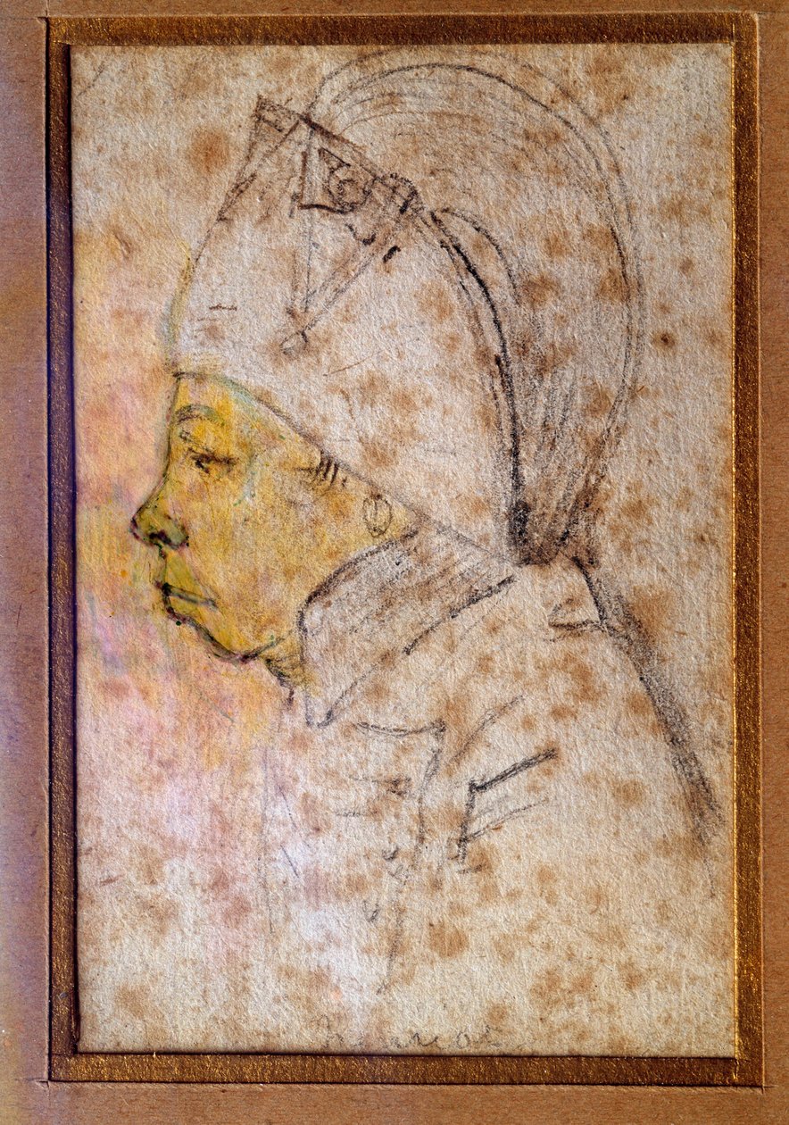 Porträtt av Francois Hanriot (1761-1794) Teckning av Gabriel (1700-talet), Paris, Musee Carnavalet av Georges Francois Gabriel